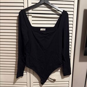 Babaton Midnight Black Square Neck Bodysuit